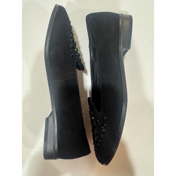 Size 7.5M Anne Klein Akdella Black Studded Flats - Picture 3 of 8